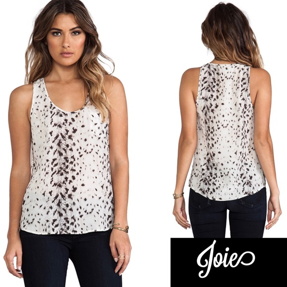 Joie Tops - JOIE silk snow leopard print blouse